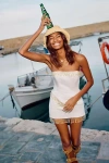 Delfi Collective Kiyana Strapless Beaded Top & Carli Mini Skirt Set