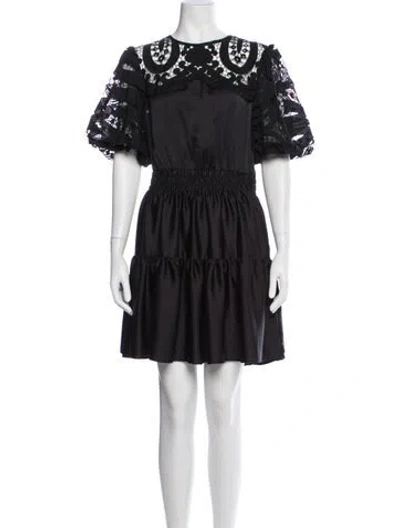 Pre-owned Delfi Collective Lace Pattern Mini Dress In Blue
