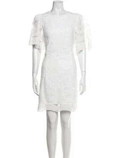 Pre-owned Delfi Collective Lace Pattern Mini Dress W/ Tags In White