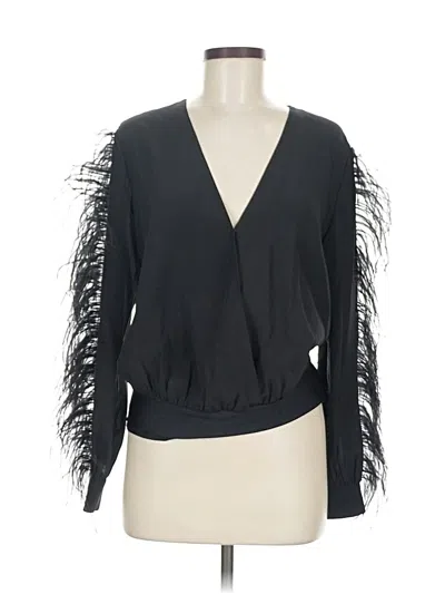 Pre-owned Delfi Collective Long Sleeve Blouse In Black