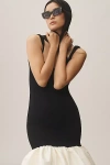 Delfi Collective Luna Bubble-hem Midi Dress In Black