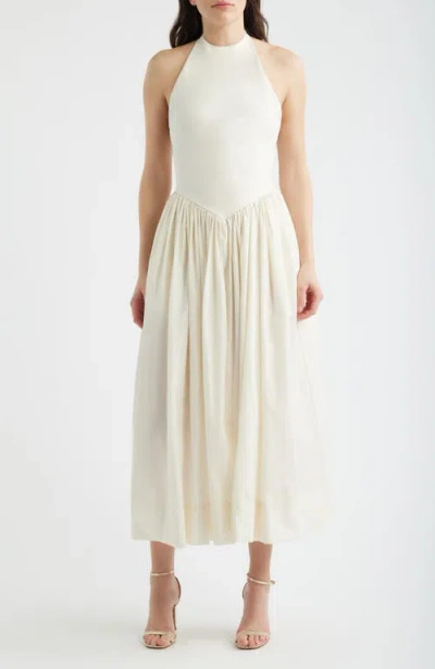 Delfi Collective Madison Halter Midi Dress In White