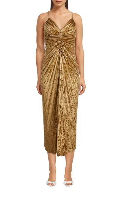 Delfi Collective Marylin Midi Dress In Gold
