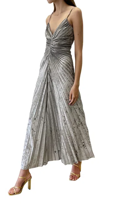 Delfi Collective Maryln Midi Dress In Silver In Grey
