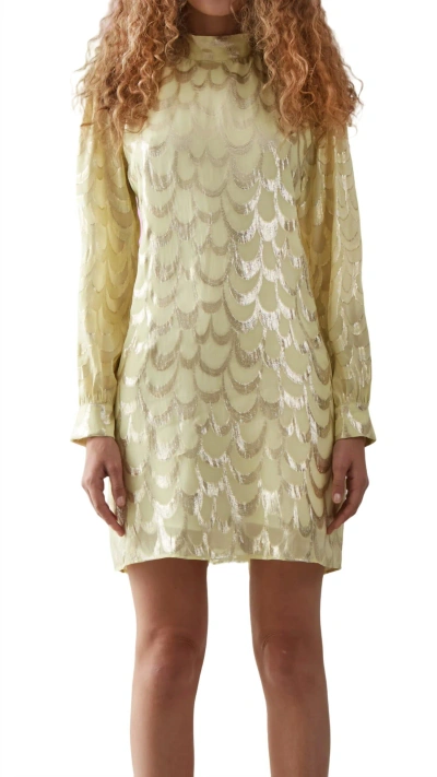 Delfi Collective Michelle Dress In Yellow Metallic In Multi