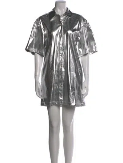 Pre-owned Delfi Collective Mini Dress W/ Tags In Silver