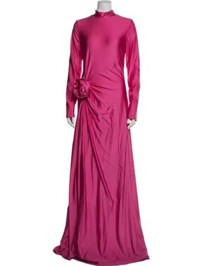 Pre-owned Delfi Collective Mock Neck Long Dress W/ Tags In Pink
