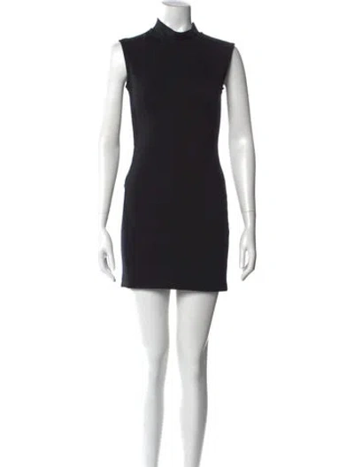 Pre-owned Delfi Collective Mock Neck Mini Dress In Black