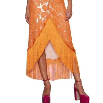Delfi Collective Nina Skirt In Orange Metallic