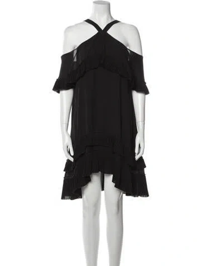 Pre-owned Delfi Collective Off-the-shoulder Knee-length Dress In Black