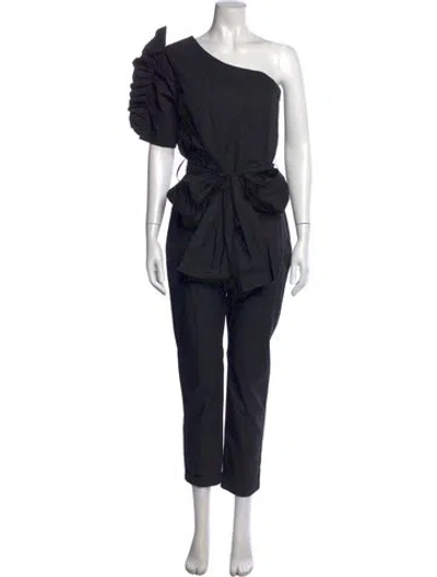 Pre-owned Delfi Collective One-shoulder Jumpsuit In Black