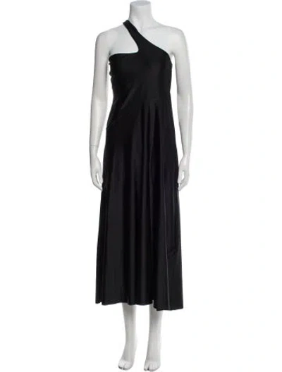 Pre-owned Delfi Collective One-shoulder Long Dress In Black
