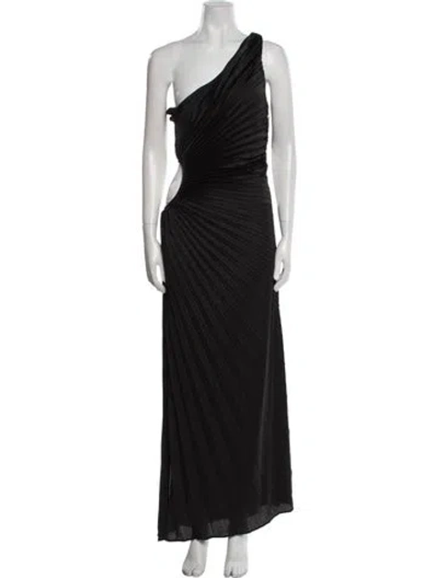 Pre-owned Delfi Collective One-shoulder Long Dress In Black