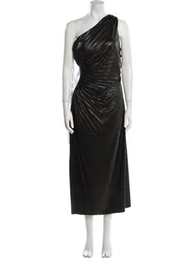 Pre-owned Delfi Collective One-shoulder Long Dress In Black