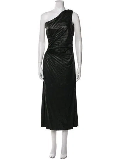 Pre-owned Delfi Collective One-shoulder Long Dress In Black