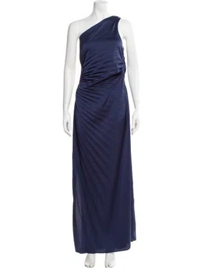 Pre-owned Delfi Collective One-shoulder Long Dress In Blue