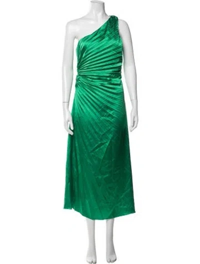 Pre-owned Delfi Collective One-shoulder Long Dress In Green
