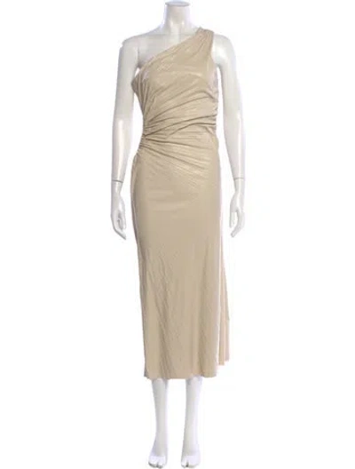 Pre-owned Delfi Collective One-shoulder Long Dress In Neutral
