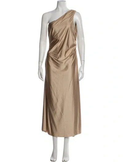 Pre-owned Delfi Collective One-shoulder Long Dress In Neutral
