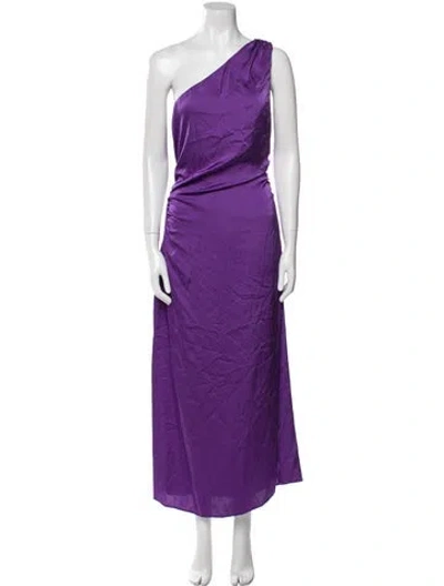 Pre-owned Delfi Collective One-shoulder Long Dress In Purple