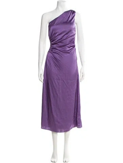 Pre-owned Delfi Collective One-shoulder Long Dress In Purple