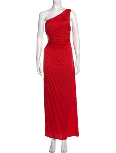 Pre-owned Delfi Collective One-shoulder Long Dress In Red