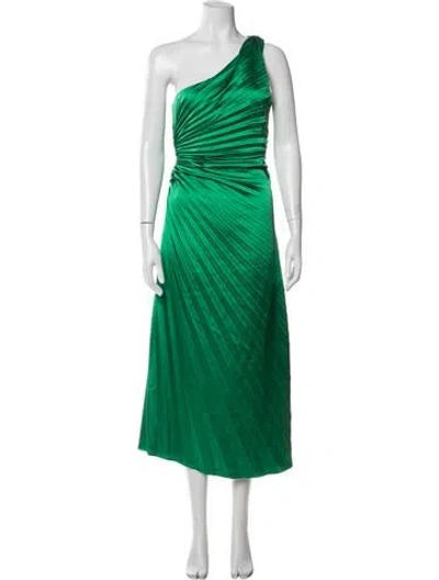 Pre-owned Delfi Collective One-shoulder Midi Length Dress In Green