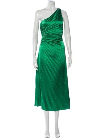 Pre-owned Delfi Collective One-shoulder Midi Length Dress In Green