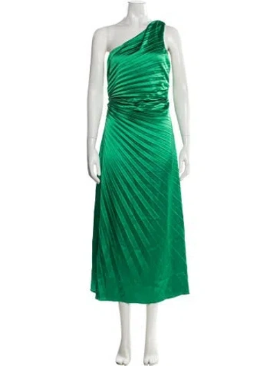 Pre-owned Delfi Collective One-shoulder Midi Length Dress In Green