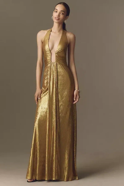 Delfi Collective Oriel Maxi Dress In Gold