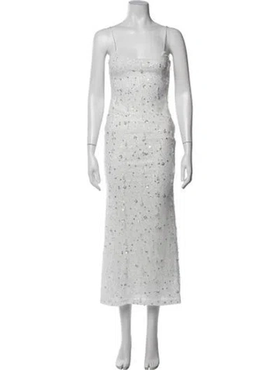 Pre-owned Delfi Collective Patterned Long Dress W/ Tags In Grey