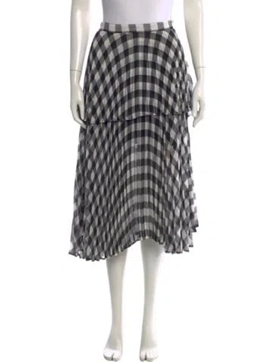 Pre-owned Delfi Collective Plaid Print Midi Length Skirt In Black