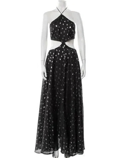 Pre-owned Delfi Collective Polka Dot Print Long Dress In Multi