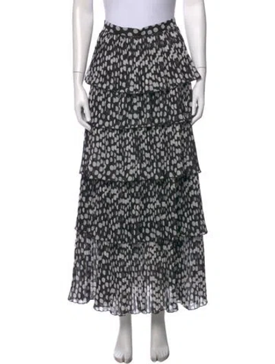 Pre-owned Delfi Collective Polka Dot Print Long Skirt In Black/white