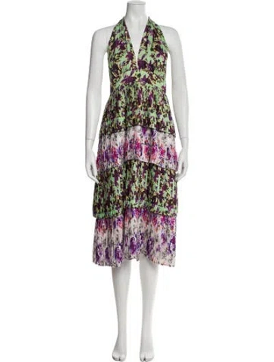 Pre-owned Delfi Collective Printed Long Dress In Multi