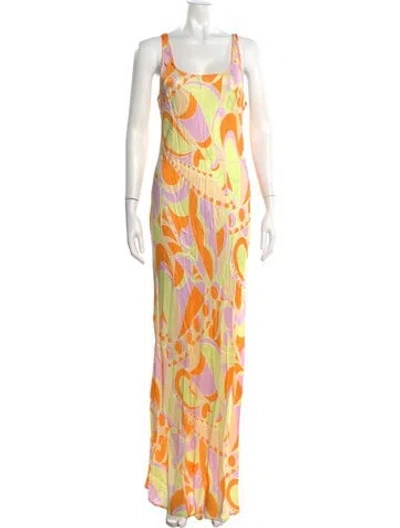Pre-owned Delfi Collective Printed Long Dress In Multicolor