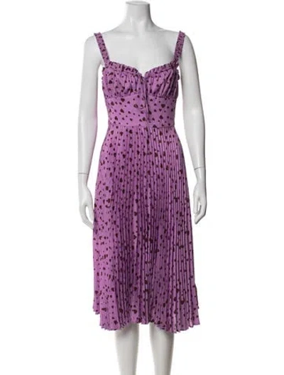Pre-owned Delfi Collective Printed Midi Length Dress In Purple