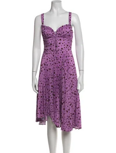 Pre-owned Delfi Collective Printed Midi Length Dress In Purple