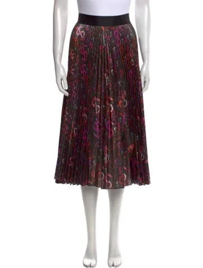 Pre-owned Delfi Collective Printed Midi Length Skirt In Multi