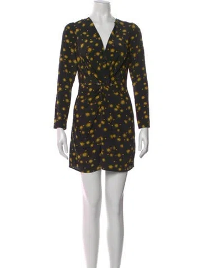 Pre-owned Delfi Collective Printed Mini Dress In Black