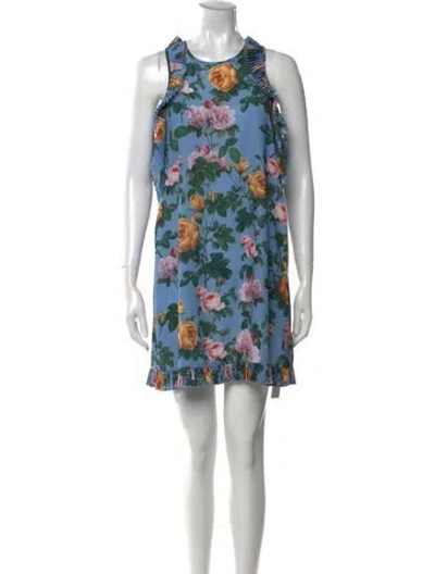 Pre-owned Delfi Collective Printed Mini Dress In Blue