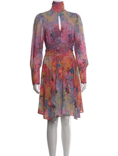 Pre-owned Delfi Collective Printed Mini Dress In Pink