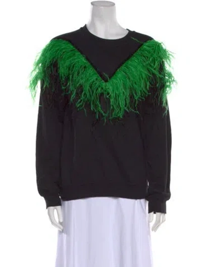 Pre-owned Delfi Collective Printed Scoop Neck Sweater W/ Tags In Black