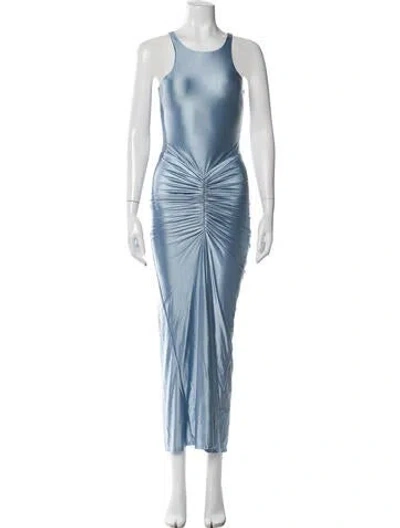 Pre-owned Delfi Collective Scoop Neck Long Dress In Blue