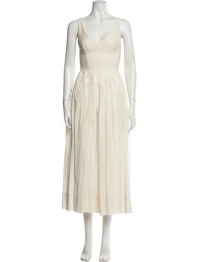 Pre-owned Delfi Collective Scoop Neck Long Dress W/ Tags In Neutral