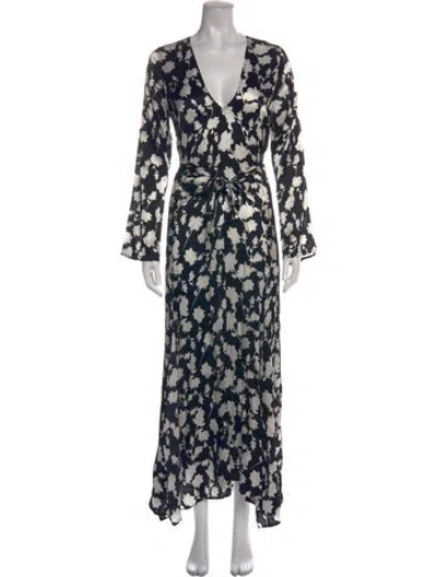 Pre-owned Delfi Collective Silk Long Dress In Multicolor