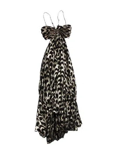 Pre-owned Delfi Collective Silk Long Dress W/ Tags In Black