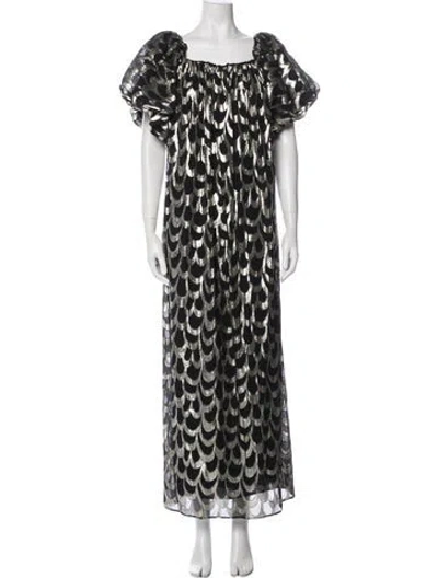 Pre-owned Delfi Collective Silk Long Dress W/ Tags In Black