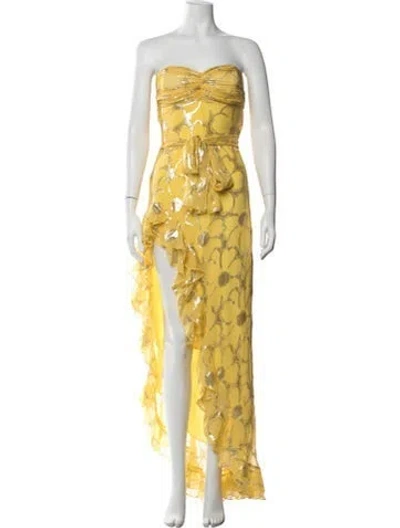Pre-owned Delfi Collective Silk Long Dress In Yellow