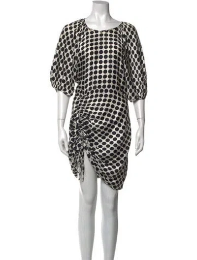 Pre-owned Delfi Collective Silk Mini Dress In Black/white